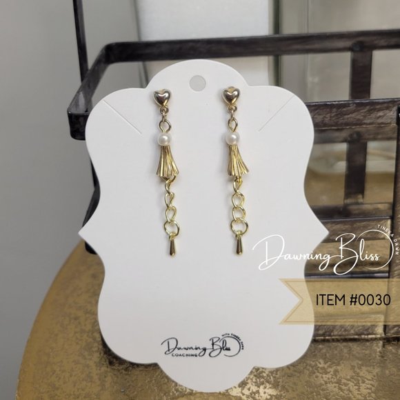 Tineka Dawn Jewelry - Simply Elegant, Glam Dangle Earrings, Gold Chain by Tineka Dawn